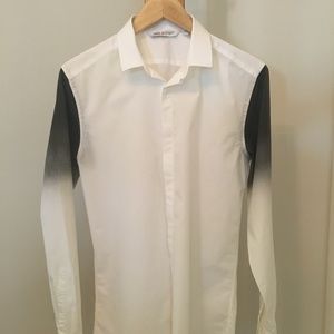 Neil Barrett Cotton Shirt w/Ombre Sleeve Detail